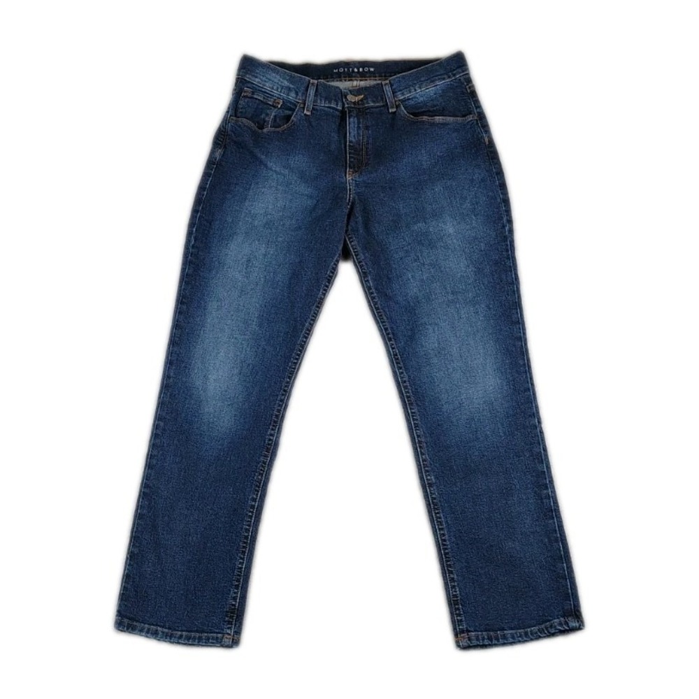 Mott & Bow Boyfriend Dark Wash Mid Rise Straight Leg Womens 30X28 5 Pocket